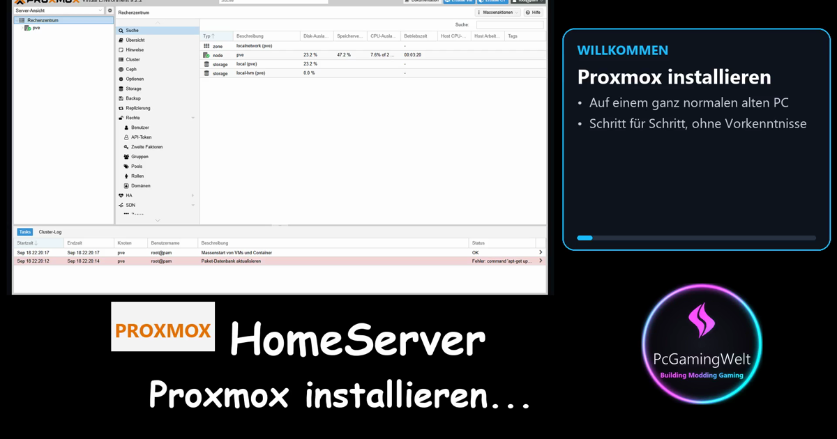 Proxmox VE installieren – Schritt für Schritt auf dem alten PC